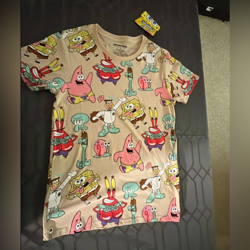 Nickelodeon SpongeBob SquarePants Collection Mens Tee Shirt Size Small
